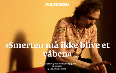 'Smerten må ikke blive et våben' - Ny artikel om Kristian Leths nye bog fra Politiken